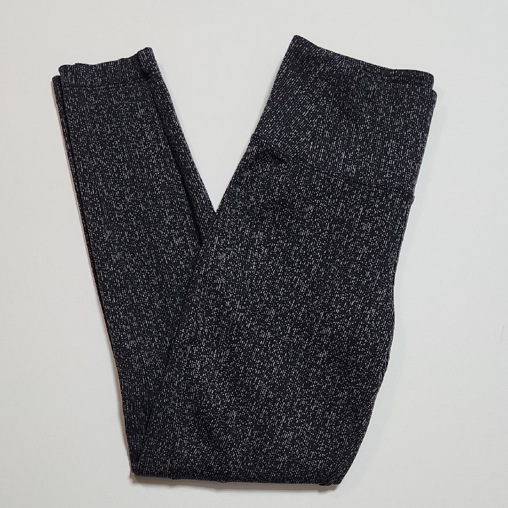 Athleta Delancey Textured Tight Leggings XS Gray Black High Rise
